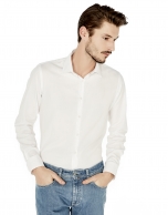 White structured slim fit dress shirt