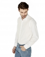 Camisa vestir slim fit estructura blanca