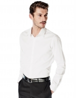 Camisa vestir slim fit dibujo blanca