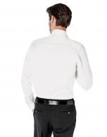 Camisa vestir slim fit dibujo blanca