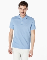 Medium blue piqué polo shirt