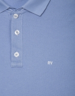 Medium blue piqué polo shirt