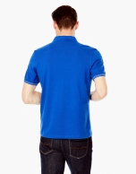 Deep blue piqué polo shirt