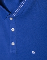 Deep blue piqué polo shirt