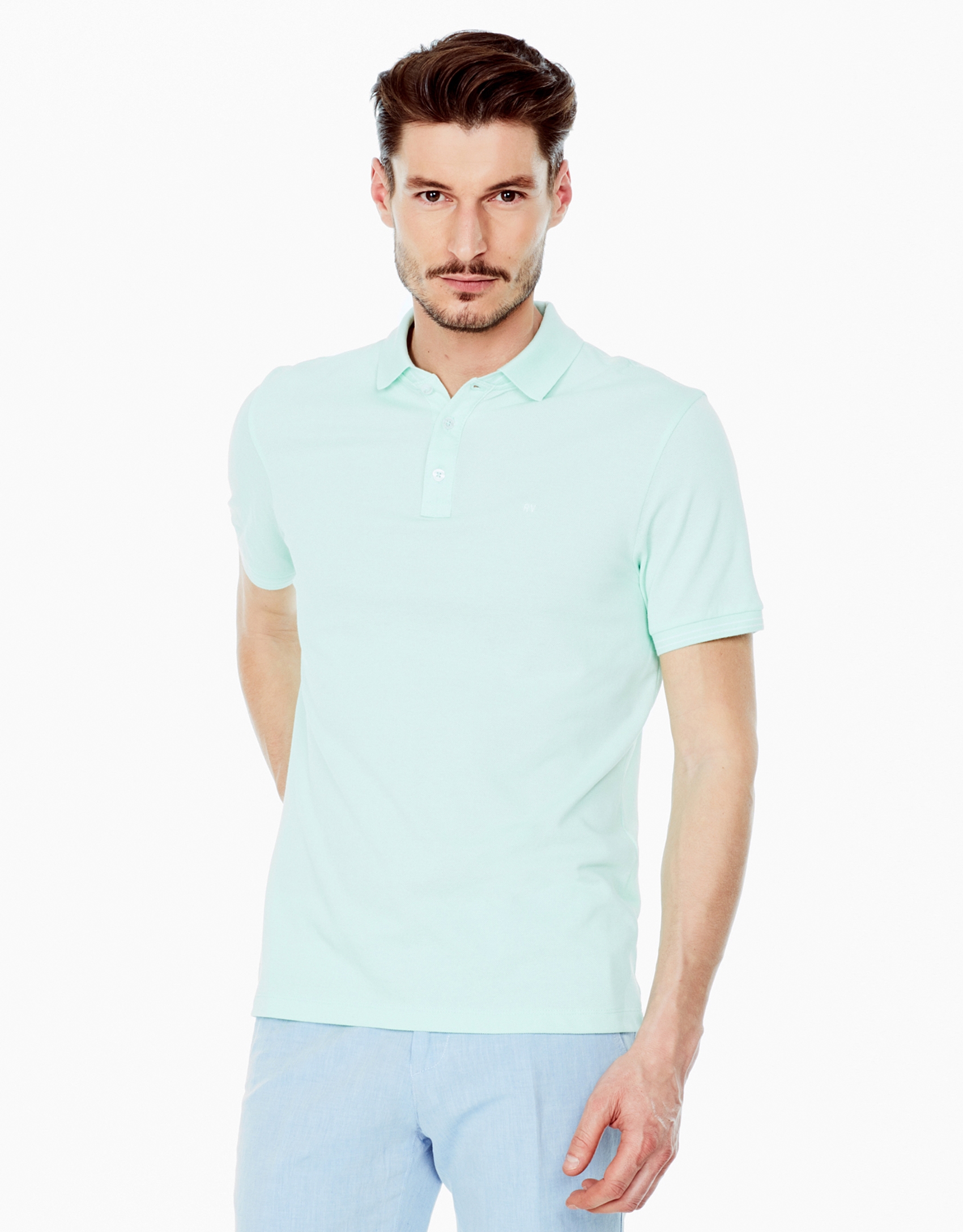 Aqua green piqué polo shirt