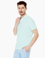 Aqua green piqué polo shirt