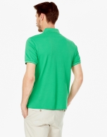 Green piqué polo shirt