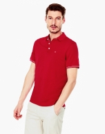 Red piqué polo shirt