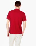 Red piqué polo shirt