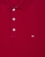 Red piqué polo shirt