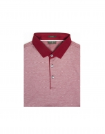 Red microprint mercerized polo shirt