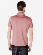 Red pinstriped mercerized polo shirt