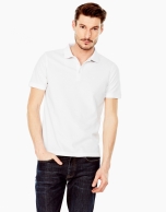 White mercerized polo shirt