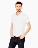 White mercerized polo shirt