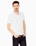 White mercerized polo shirt