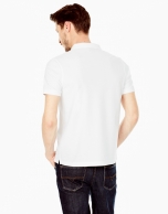 White mercerized polo shirt