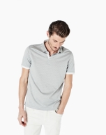 Gray microprint mercerized polo shirt