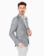 Gray checked linen sports coat