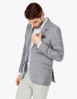 Gray checked linen sports coat