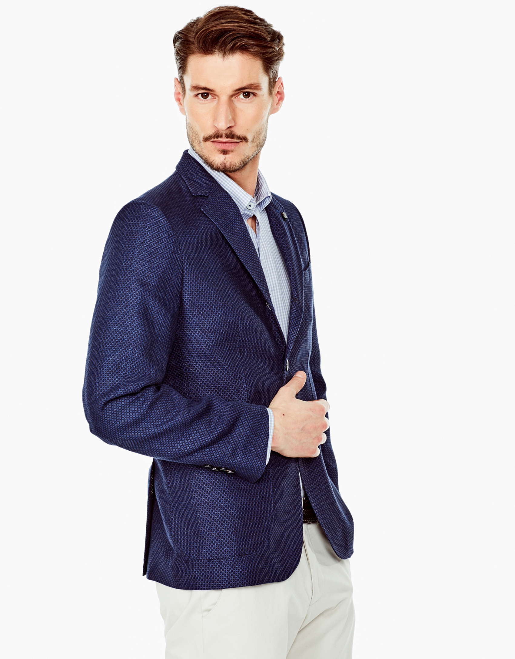 Veste En Jacquard Bleu Marine Bleu Roi Roberto Verino