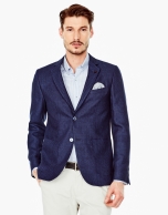 Navy and deep blue jacquard sports coat