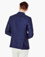 Navy and deep blue jacquard sports coat