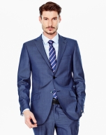 Blue bird's eye weave regular fit suit