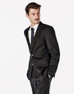 Black structured regular fit suit