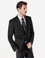 Black structured regular fit suit