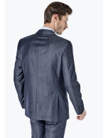 Navy blue jean effect regular fit suit