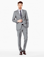 Gray structured regular fit suit