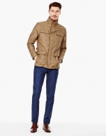 Khaki parka with 4 pockets