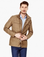 Khaki parka with 4 pockets