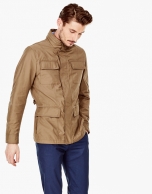 Khaki parka with 4 pockets