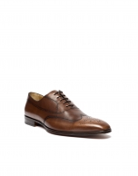 Brown Oxford shoes with Prussian seam