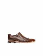 Zapato Oxford brogue con piel efecto trenzada marrón