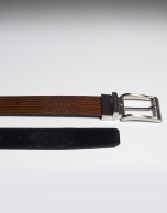 Brown and black embossed reversible belt