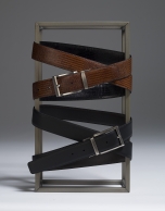 Brown and black embossed reversible belt