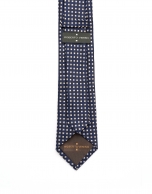 Blue/toast geometric jacquard tie