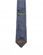 Blue geometric jacquard tie