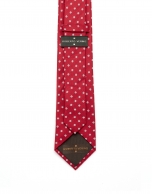 Red floral print tie