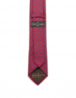 Navy blue geometric jacquard tie