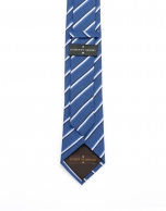 Blue microprint and striped tie