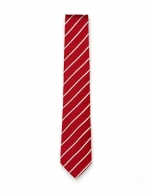 Red microprint striped tie