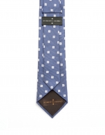 Blue and white geometric tie