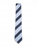 Navy blue and white striped tie