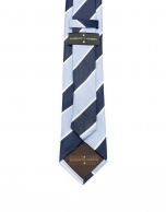 Navy blue and white striped tie