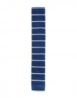 Blue and white striped knit tie