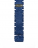 Blue and white striped knit tie