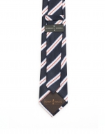 Blue, white and red striped tie